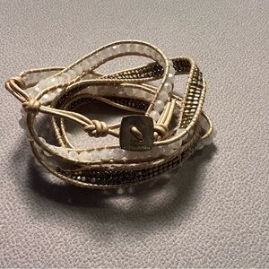 Nakamol White and Gold Wrap Bracelet